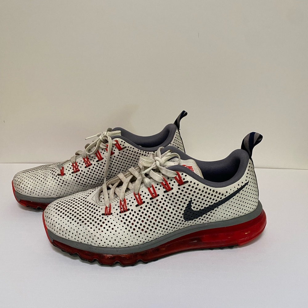 Nike Air Max White and Red Sneakers